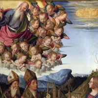 Marco palmezzano, immacolata coi ss. agostino, anselmo e stefano, e lunetta con resurrezione, 1509, 04 - Sailko