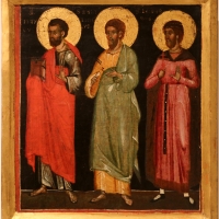 Maestro di caorle, ss. marco, bartolomeo e leonardo, 1330-50 ca