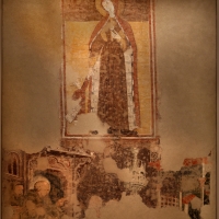 Scuola romagnola, madonna col bambino e s. antonio abate benedicente, 1275-1300 ca. poi 1390 ca., dalla facciata di s. antonio vecchio a forlÃ¬ 01 - Sailko - ForlÃ¬ (FC)