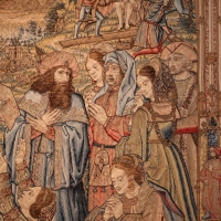 Manifattura fiamminga, arazzo con crocifissone ed episodi della passione, da s, agostino a forlì, 1511-25, 03