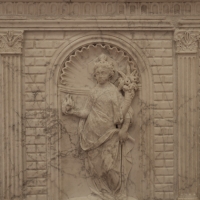 Antonio rossellino, sarcofago del beato marcolino amanni, 1458, da s. giacomo in s. domenico a forlÃ¬, virtÃ¹, caritÃ  01 - Sailko - ForlÃ¬ (FC)