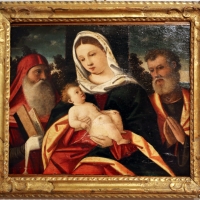 Francesco da santacroce, madonna col bambino tra i ss. simone e giuseppe, 1500-50 ca. 02 - Sailko - ForlÃ¬ (FC)