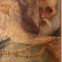Pier paolo menzocchi, madonna del rosario, 1585 ca., da s. giacomo in s. domenico a forlÃ¬ 07 possibile autoritratto - Sailko - ForlÃ¬ (FC)