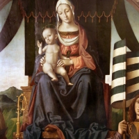 Marco palmezzano, madonna col bambino in trono tra i ss. biagio e valeriano e con angeli musicanti, 1520 ca. da s. biagio a forlÃ¬ 02 - Sailko - ForlÃ¬ (FC)