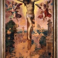 Livio agresti, crocifissione con due angeli, 1550-60 ca., da s. francesco grande a forlÃ¬ 01 - Sailko - ForlÃ¬ (FC)
