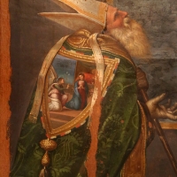 Girolamo marchesi da cotignola, madonna col bambino tra due angeli, santi e il committente (pala orsi), 1520-30 ca., da san mercuriale 03 - Sailko - ForlÃ¬ (FC)