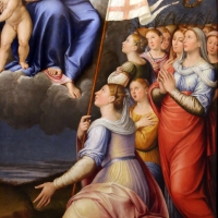 Luca longhi, madonna col bambino con s. caterina, s. orsola e le vergini, 1555, 04 - Sailko