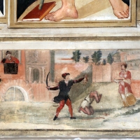 Scuola tosco-romagnola, annunciazione e i ss. caterina d'a., g. battista e antonio abate, 1547, 04 decollazione del battista