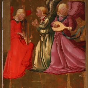 Neri di bicci, assunzione di maria e santi, 1468, 05 angeli musicanti foto di Sailko