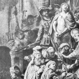 Rembrandt Harmenszoon Van Rijn, Ecce homo, incisione all'acquaforte, 1636. - Salvatore Mirabella