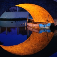 Riflessi sotto il ponte del Carmine nell'ora blu - Vanni Lazzari