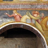 Scuola bolognese, ciclo dell'abbazia di pomposa, 1350 ca., apocalisse, 05 quattro cavalieri 3 nero e verdastro by Sailko