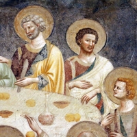 Pomposa, abbazia, refettorio, affreschi giotteschi riminesi del 1316-20, ultima cena 04 - Sailko