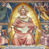 Scuola bolognese, ciclo dell'abbazia di pomposa, 1350 ca., giudizio universale, cristo giudice 02 foto di Sailko