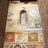 Scuola riminese, affreschi geometrici con bustini di santi, 1350-1400 ca. , affioramenti dell'XI secolo 01 by Sailko