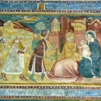 Scuola bolognese, ciclo dell'abbazia di pomposa, 1350 ca., nuovo testamento, 03 adorazione dei magi 1 foto di Sailko