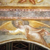 Scuola bolognese, ciclo dell'abbazia di pomposa, 1350 ca., apocalisse, 14 angelo col vangelo 2 by Sailko
