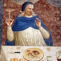 Pomposa, abbazia, refettorio, affreschi giotteschi riminesi del 1316-20, miracolo dell'abate guido strambiati 03 by Sailko