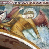 Scuola bolognese, ciclo dell'abbazia di pomposa, 1350 ca., apocalisse, 11 michele e gli angeli sconfiggono satana 3 by Sailko