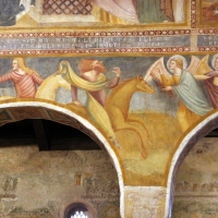 Scuola bolognese, ciclo dell'abbazia di pomposa, 1350 ca., apocalisse, 05 quattro cavalieri 5 angeli by Sailko