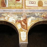 Scuola bolognese, ciclo dell'abbazia di pomposa, 1350 ca., apocalisse, 17 anbgeli e cavaliere bianco 1 - Sailko - Codigoro (FE)
