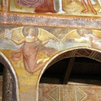 Scuola bolognese, ciclo dell'abbazia di pomposa, 1350 ca., apocalisse, 14 angelo col vangelo 1 by Sailko