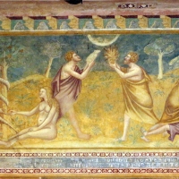 Scuola bolognese, ciclo dell'abbazia di pomposa, 1350 ca., vecchio testamento, 01 adamo, eva, caino e abele 1 by Sailko