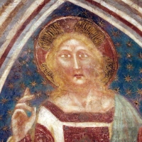 Vitale da bologna e aiuti, cristo in maestà, angeli, santi e storie di s. eustachio, 1351, 07 - Sailko