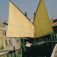Canale di Comacchio con imbarcazione tipica - Rebeschini