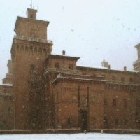 Castello Estense con la neve - baraldi