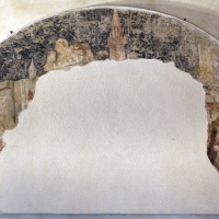 Artista bolognese o veneto, guerrieri a cavallo e uomoni inginocchiati, 1350-1400 ca., da sacello del campanile di s. stefano, ferrara 01 - Sailko