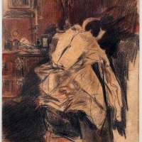 Giovanni boldini, la camicia del frac, 1890-1900 ca., matita e sanguigna - Sailko - Ferrara (FE)