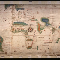 Anonimo portoghese, carta navale per le isole nuovamente trovate in la parte dell'india (de cantino), 1501-02 (bibl. estense) 01 - Sailko - Ferrara (FE)