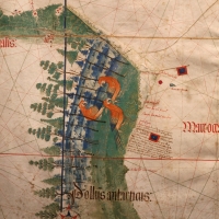 Anonimo portoghese, carta navale per le isole nuovamente trovate in la parte dell'india (de cantino), 1501-02 (bibl. estense) 03 - Sailko - Ferrara (FE)