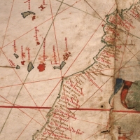 Anonimo portoghese, carta navale per le isole nuovamente trovate in la parte dell'india (de cantino), 1501-02 (bibl. estense) 09 canarie - Sailko - Ferrara (FE)