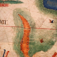 Anonimo portoghese, carta navale per le isole nuovamente trovate in la parte dell'india (de cantino), 1501-02 (bibl. estense) 13 mar rosso - Sailko - Ferrara (FE)
