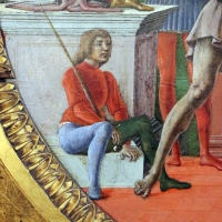 CosmÃ¨ tura, giudizio di san maurelio, 1480, da s. giorgio a ferrara, 06 paggio seduto - Sailko - Ferrara (FE)
