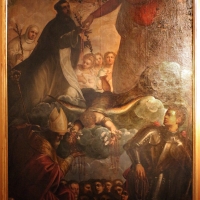 Domenico tintoretto, madonna dei rosario coi ss. domenico, giorgio e maurelio, da s. carlo a ferrara - Sailko - Ferrara (FE)