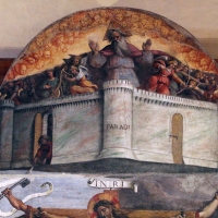 Garofalo, allegoria dell'antico e nuovo testamento con trionfo della chiesa sulla sinagoga, 1523, da s. andrea a ferrara 02
