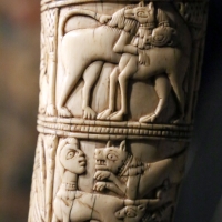 Italia meridionale (forse), olifante detto corno di orlando, xi secolo ca. (tolosa, museo paul-dupuy), 02 belve - Sailko - Ferrara (FE)