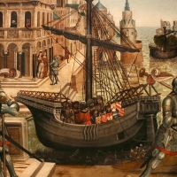 Maestro dei cassoni campana, teseo e il minotauro, 1510-15 ca. (avignone, petit palais) 04 caravella - Sailko - Ferrara (FE)
