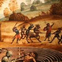 Maestro dei cassoni campana, teseo e il minotauro, 1510-15 ca. (avignone, petit palais) 09 punizione del centauro - Sailko - Ferrara (FE)