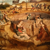 Maestro dei cassoni campana, teseo e il minotauro, 1510-15 ca. (avignone, petit palais) 10 labirinto - Sailko - Ferrara (FE)
