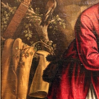 Maestro dei dodici apostoli, giacobbe e rachele al pozzo, ferrara 1500-50 ca. 03 manico di ghironda e uccello - Sailko - Ferrara (FE) 
