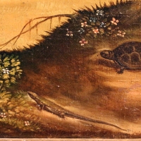 Maestro dei dodici apostoli, giacobbe e rachele al pozzo, ferrara 1500-50 ca. 10 tartaruga e lucertola - Sailko - Ferrara (FE)