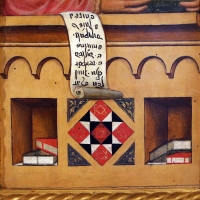 Maestro ferrarese, quattro evangelisti e san maurelio, 1390 ca. 07 marco, libri - Sailko - Ferrara (FE) 
