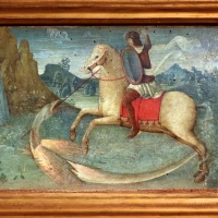 Pittore ferrarese o romagnolo, arcangelo gabriele, stigmate di s. francesco, natività e san giorgio col drago, 1510 ca. 05 - Sailko