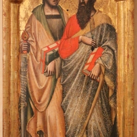 Simone dei crocifissi (attr.), sportelli con annunciazione e quattro santi, 1355-90 ca. 04 antonio abate e il battista - Sailko