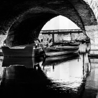 Barche sotto il ponte degli sbirri - Vanni Lazzari - Comacchio (FE)
