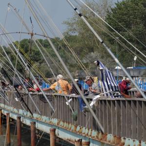 Pescatori sul pontile del Lido di Volano - Adalberto Cencetti
